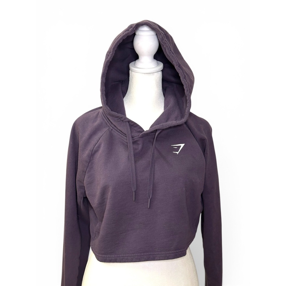 Gymshark Training Cropped Hoodie Womens Med Purple Athleisure Fleece